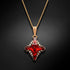 Кrištolo rombas II (Light Siam Metallic Light Gold) pakabukas su Swarovski™ kristalais